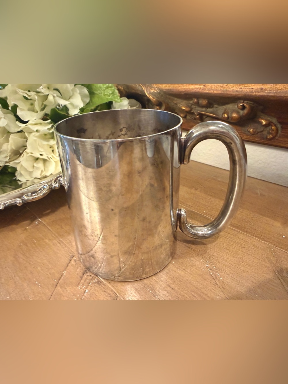 1932 Ootacamund India Team Competition Antique Silver Plate Pint Tankard Trophy